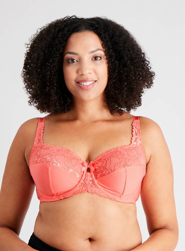 DD+ Coral Lace Underwired Full Cup Bra - 36G