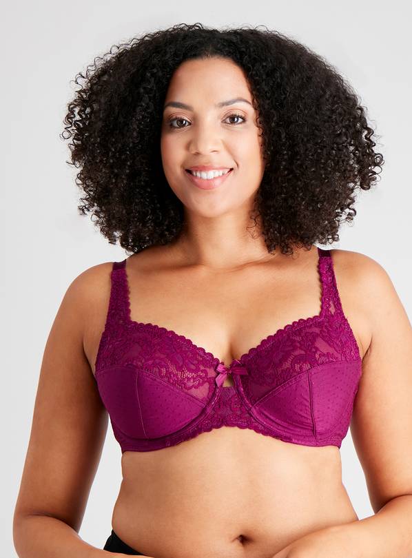 Buy DD-GG White Recycled Lace Comfort Full Cup Bra 32DD | Bras | Argos