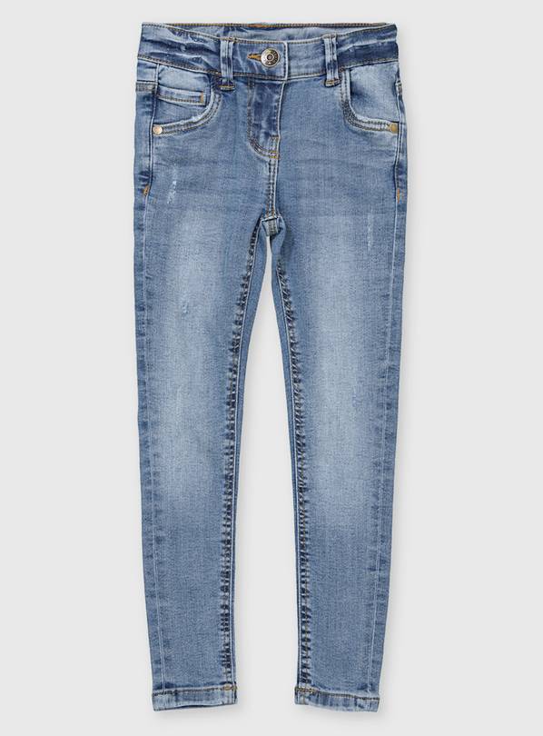 Mid Wash Skinny Fit Distressed Jeans - 8 years