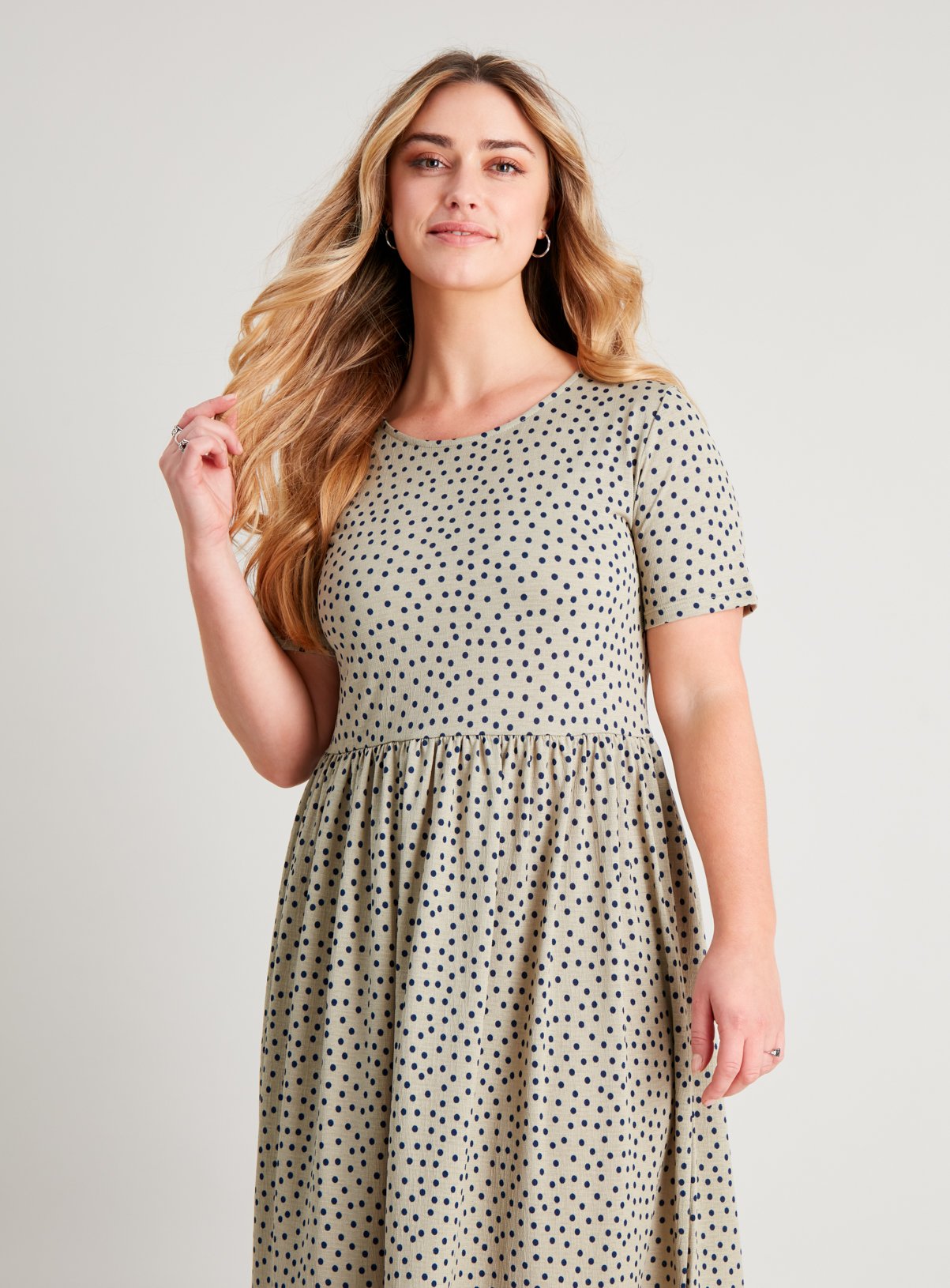 sainsburys green polka dot dress