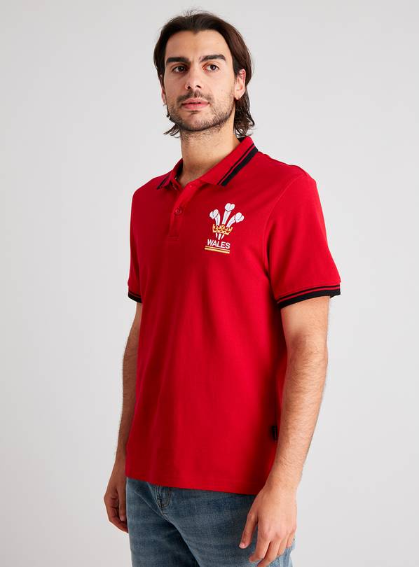 Wales Red Rugby Polo Shirt - M