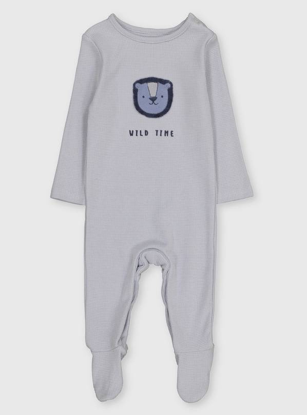 Buy Waffle Lion Appliqué Sleepsuit Up to 3 mths Sleepsuits and