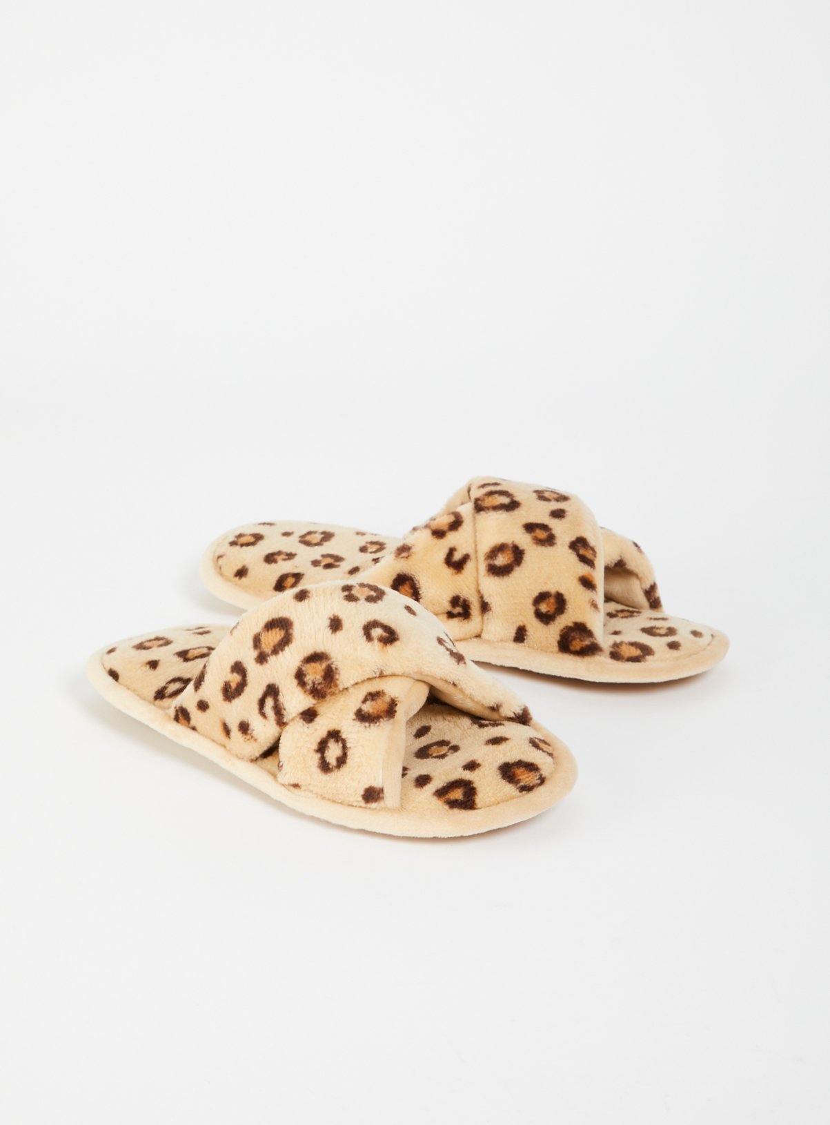 leopard print slider slippers