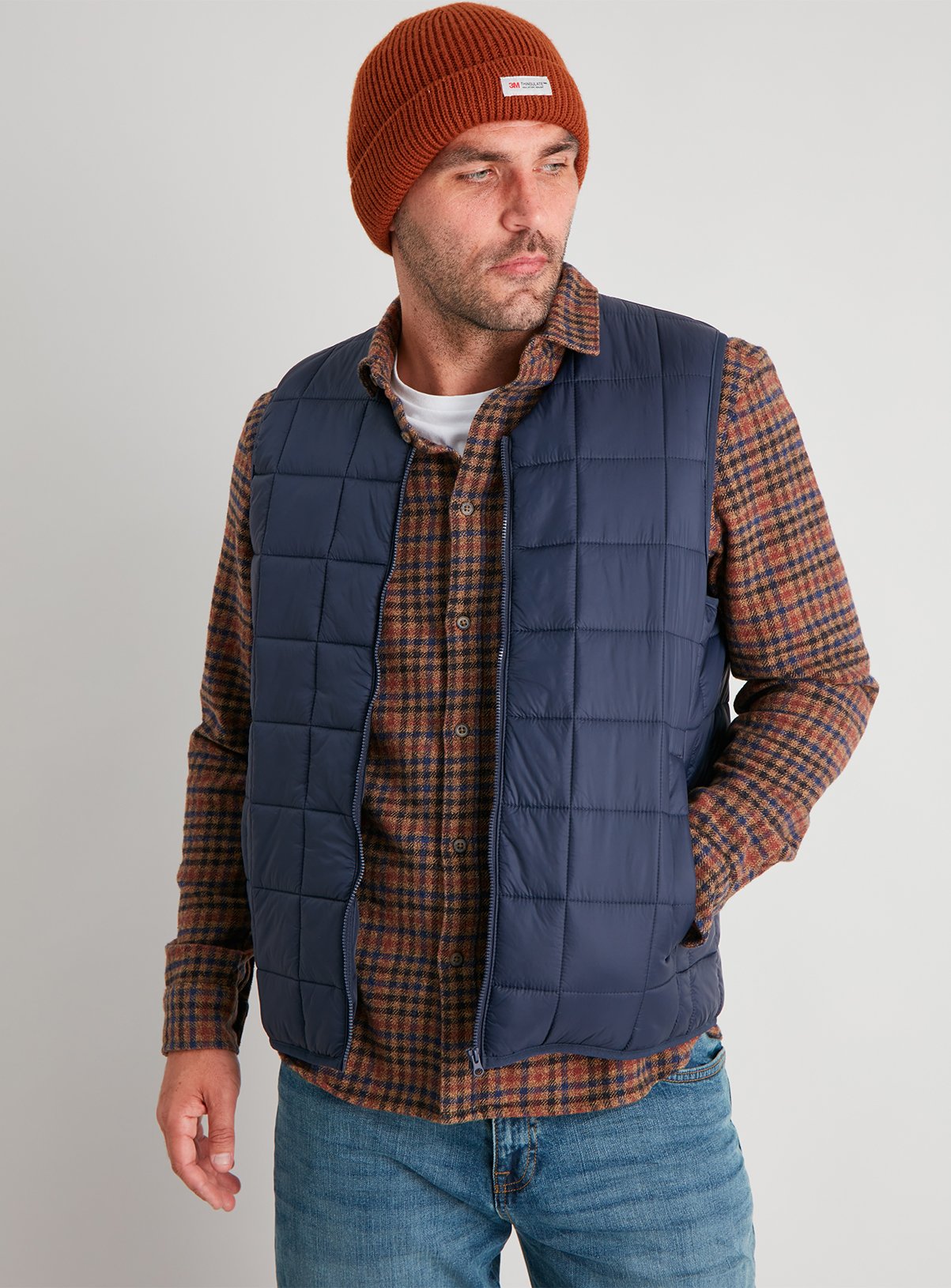 Navy Square Quilted Recycled Gilet review