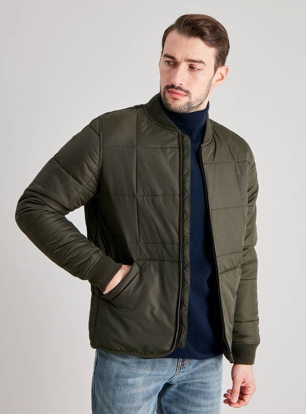 Khaki Shower Resistant Quilted Jacket - XL