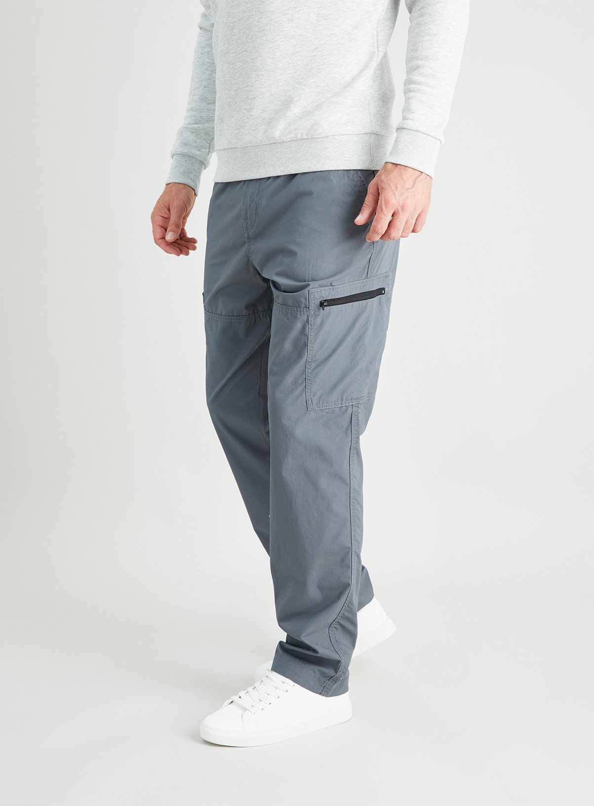 white straight leg cargo trousers