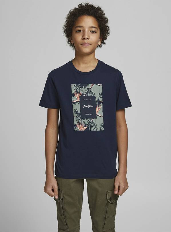 JACK & JONES Junior Navy Graphic T-Shirt - 11-12 years