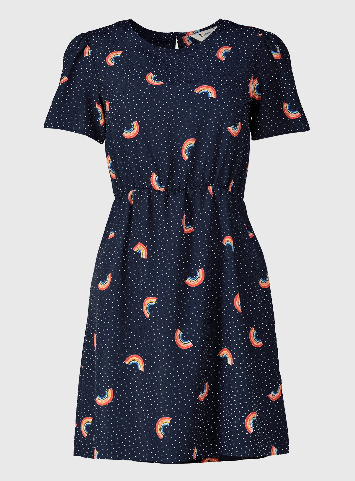 Womens PETITE Rainbow Tea Dress | Tu 