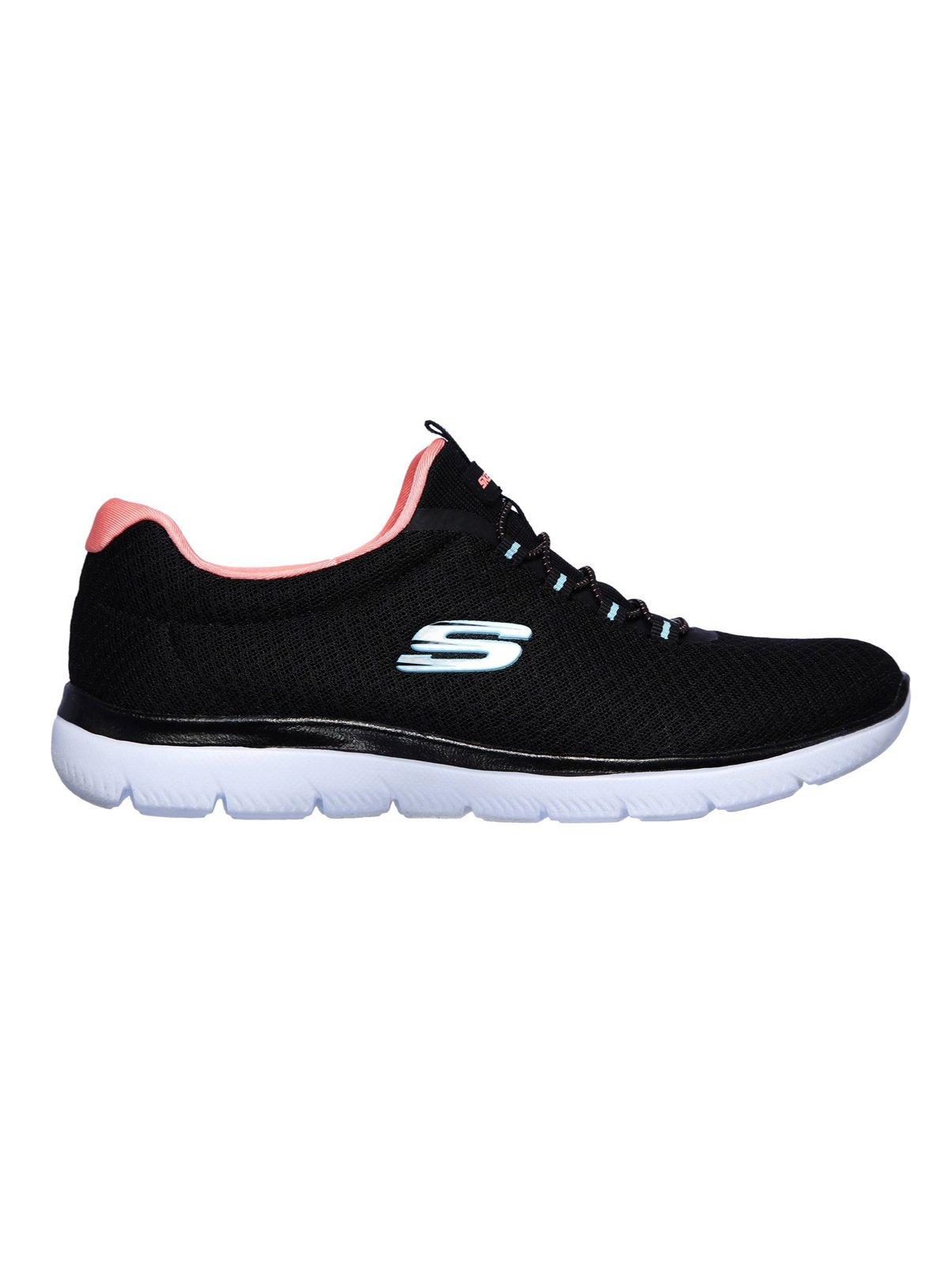 skechers black slip on trainers