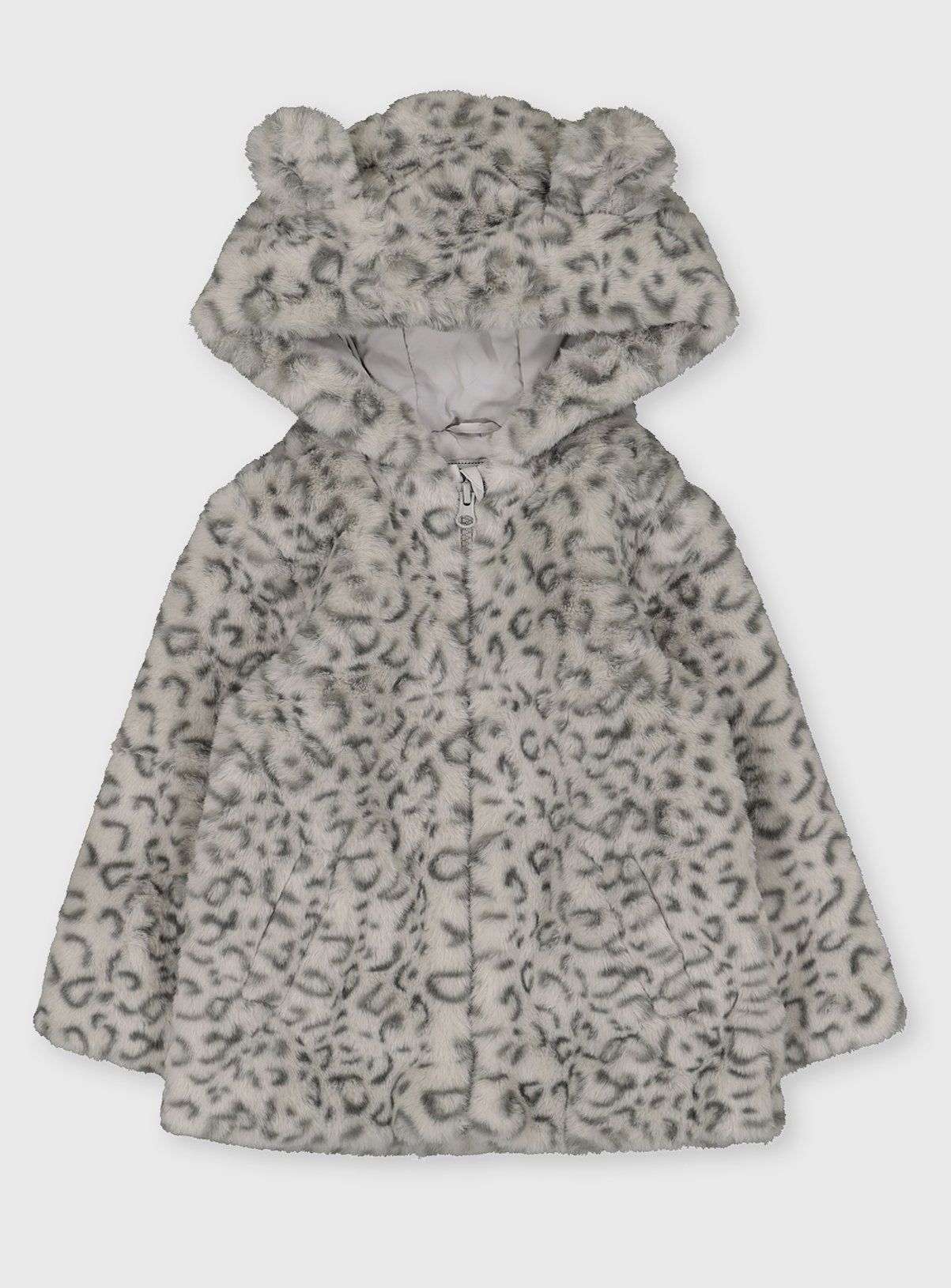 Animal Print Faux Fur Hooded Coat With Ears review