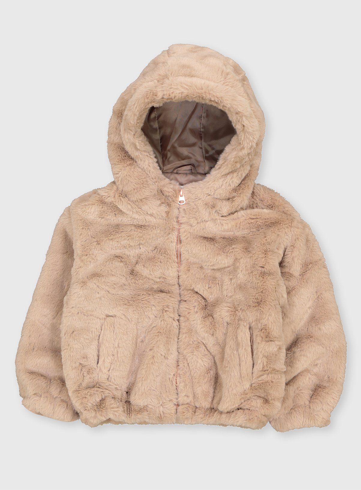 Brown Faux Fur Hooded Jacket review