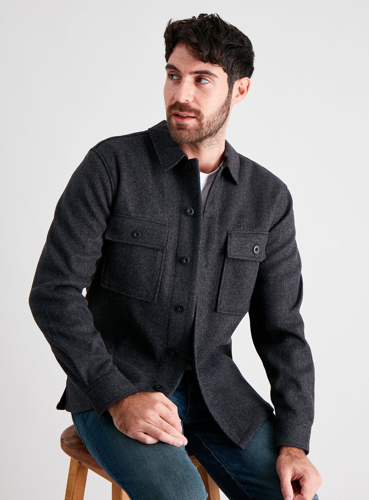 Charcoal Grey Overshirt With Wool review