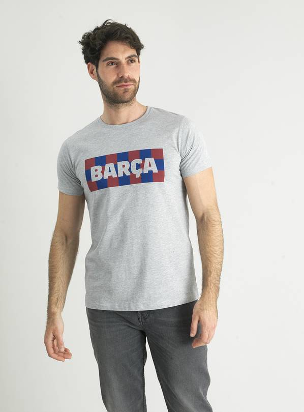 Grey 'Barca' Crew Neck T-Shirt - XL