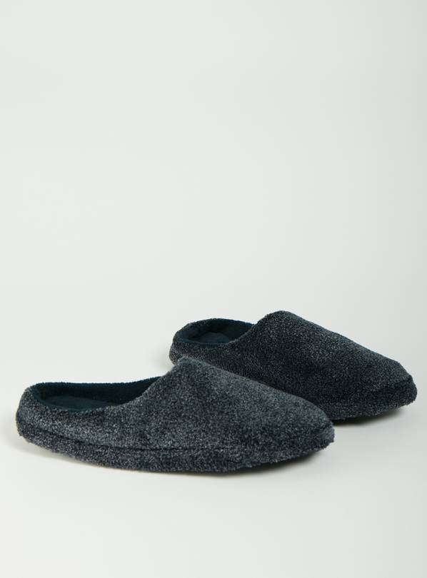 Navy Fleck Slipper Mules - M