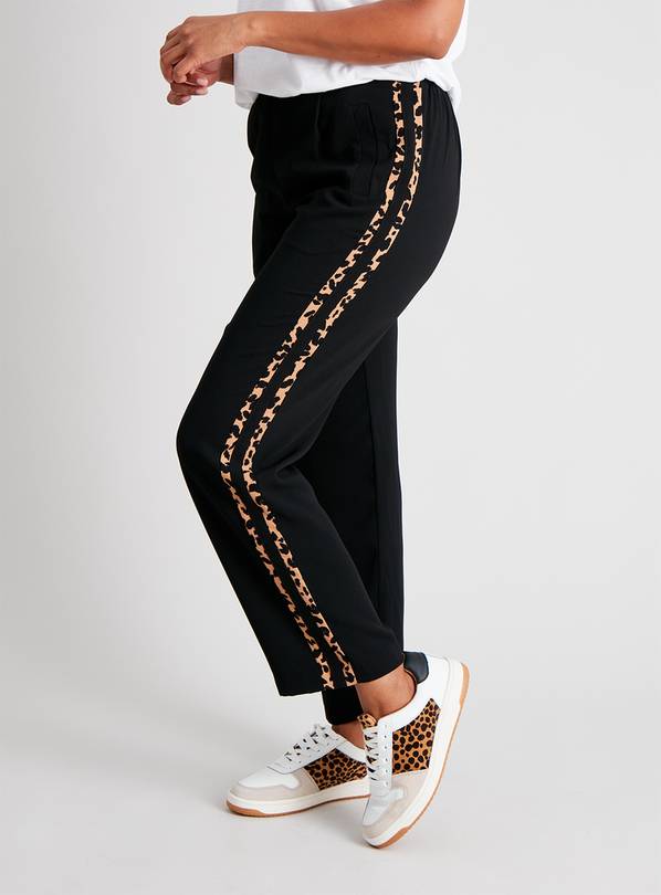 Black Animal Trim Woven Coord Joggers - 18