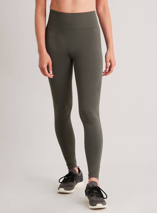 Active Khaki Seamless Leggings - L