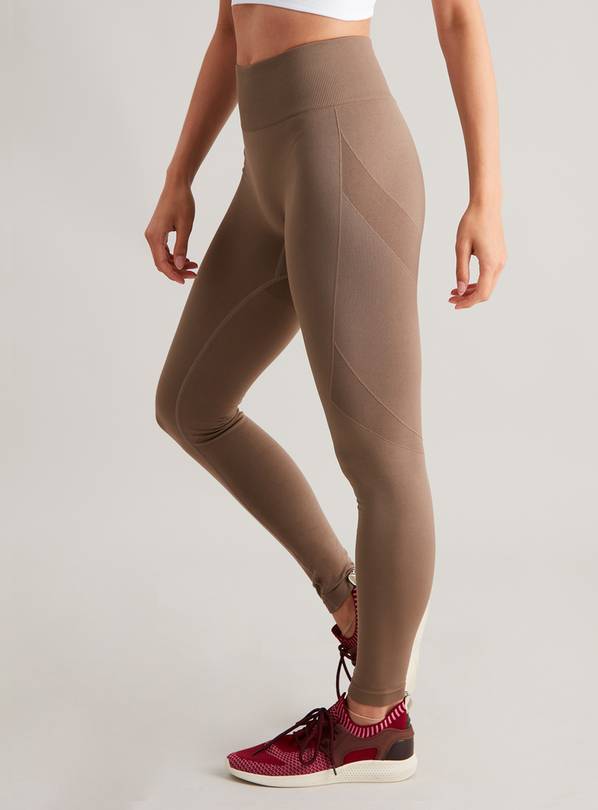 Active Taupe Seamless Leggings - L