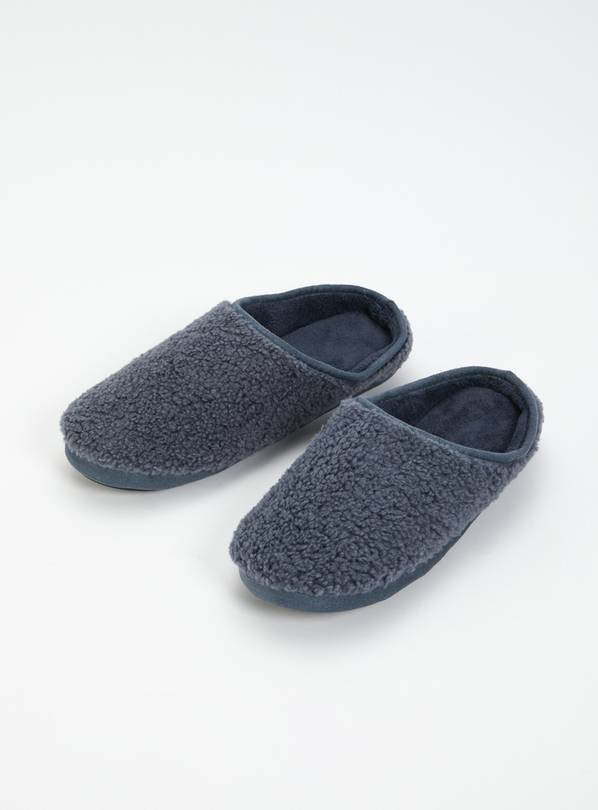 Charcoal Borg Mule Slippers - S