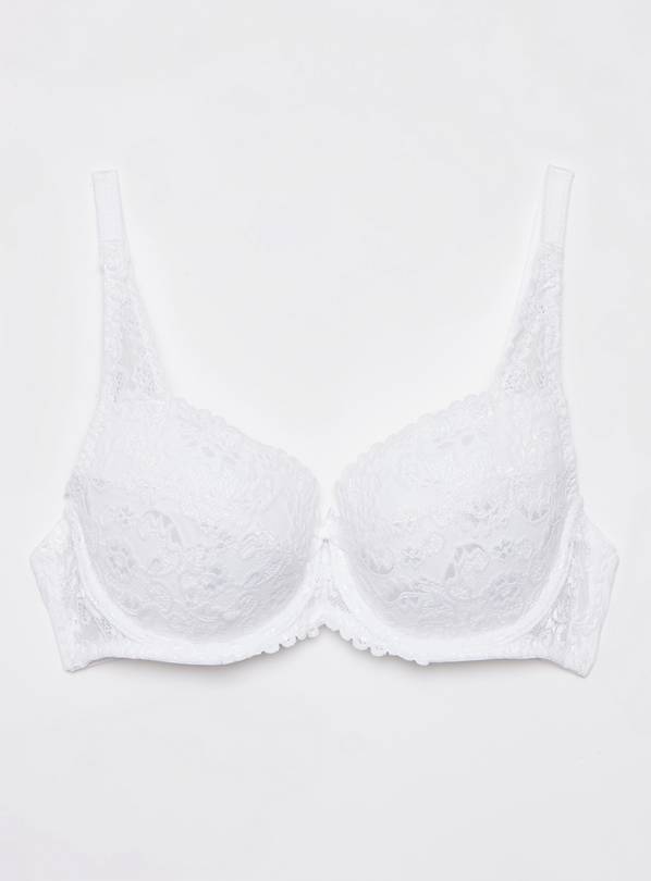 White Recycled Lace Comfort Full Cup Bra - 34B