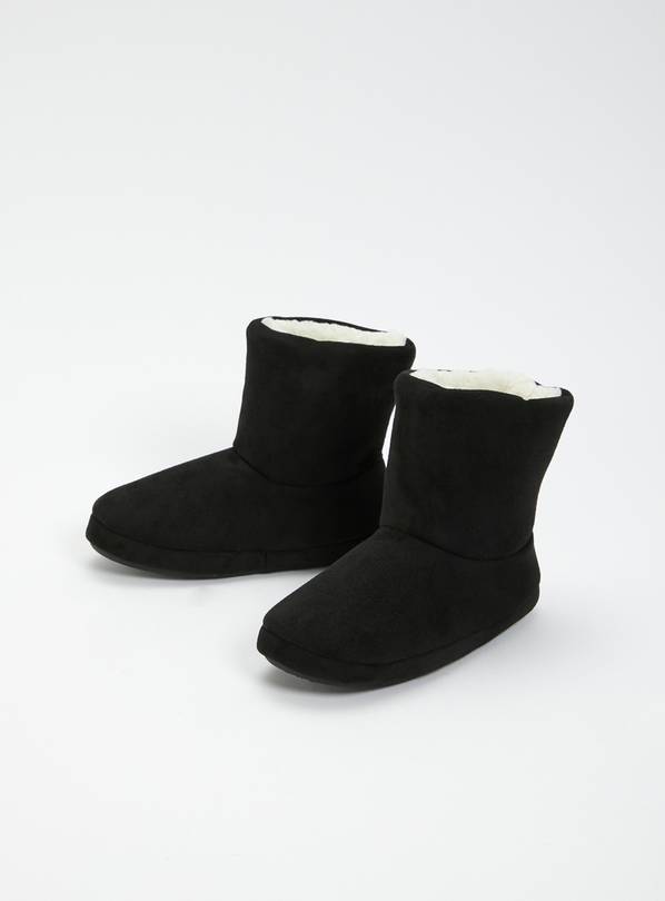 Buy Black Lined Slipper Boots 12 Slippers Argos