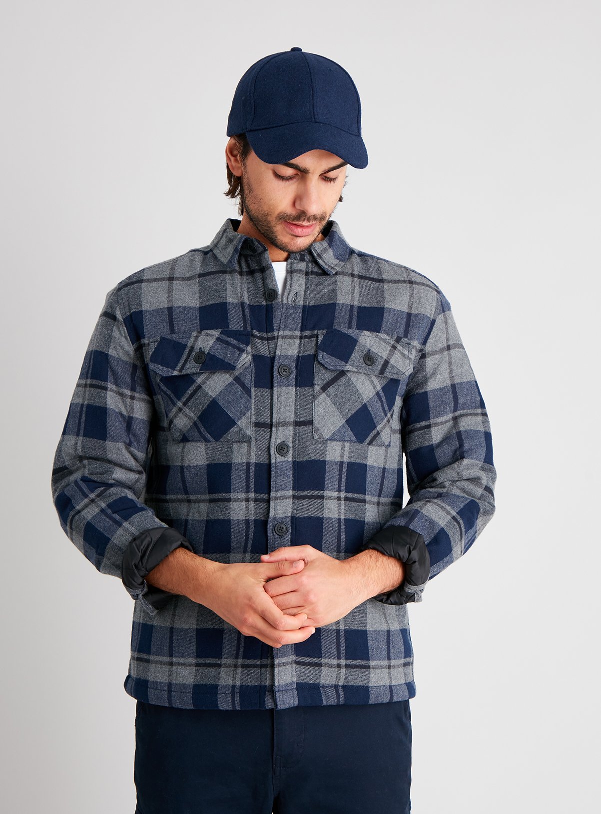 Grey & Navy Check Borg Lined Jacket review