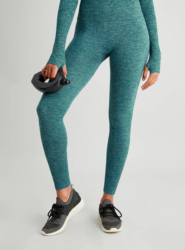 Active Teal Seamless Stretch Leggings - L
