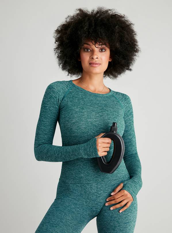 Active Teal Seamless Stretch Long Sleeve Top - M