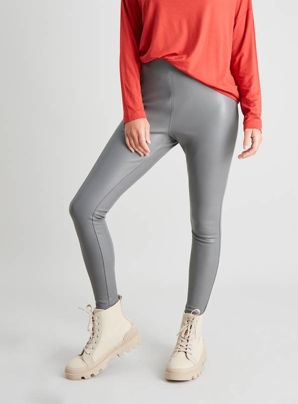 Grey 2024 leather leggings