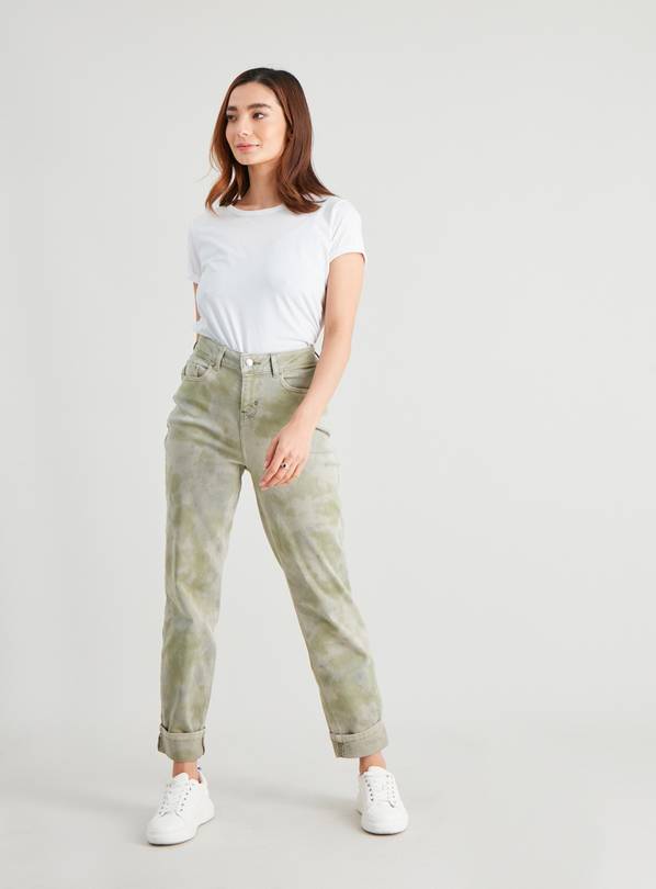 Camouflage Print Girlfriend Jeans - 16