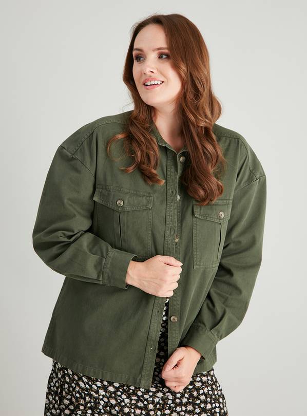 Womens hot sale khaki shacket