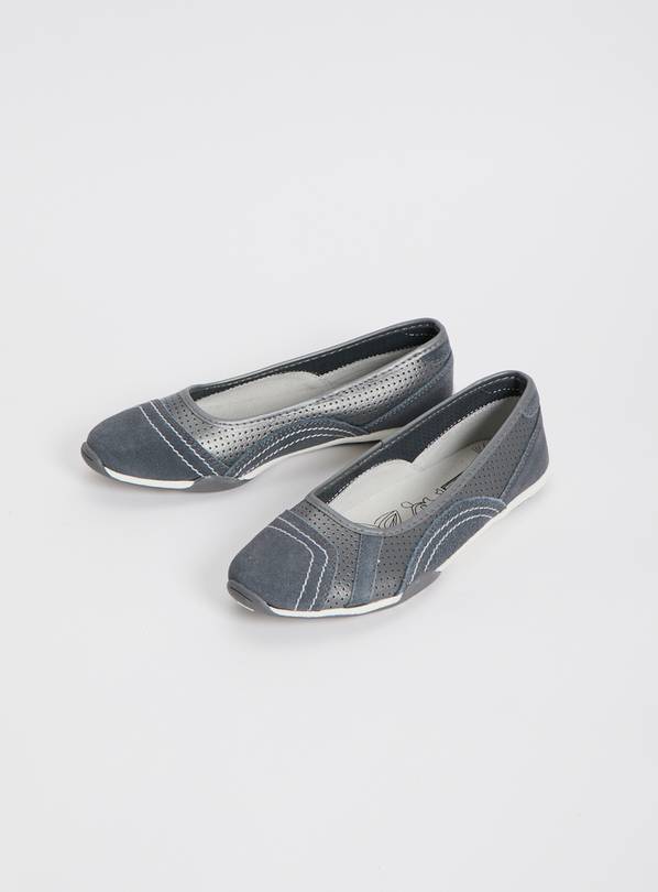 Leather Comfort Ballerina Shoes - 4