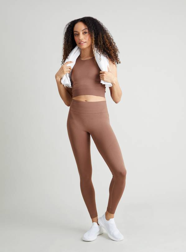 Buy Active Brown Seamless Coord Leggings - M, Leggings