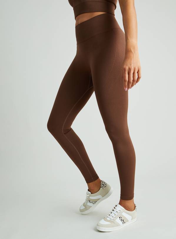 Buy Active Dark Brown Seamless Coord Leggings - S, Leggings
