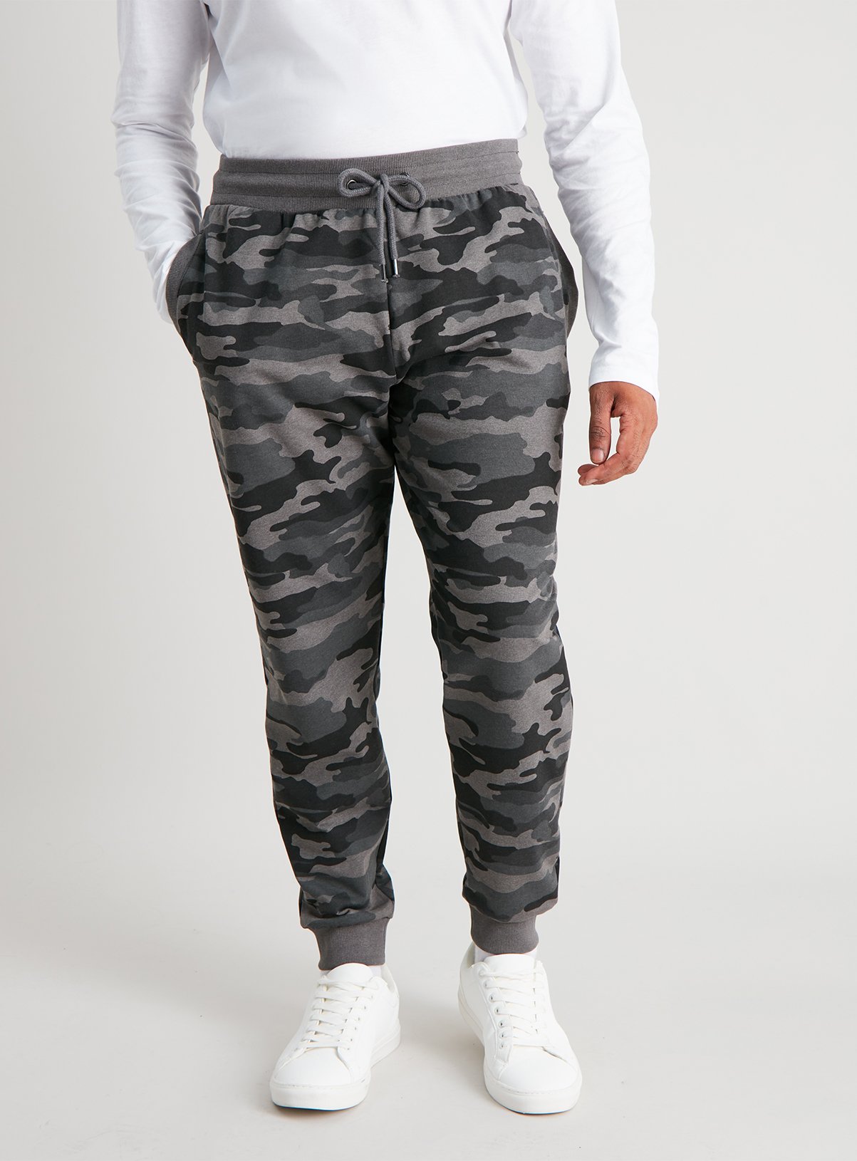 mens grey camo joggers