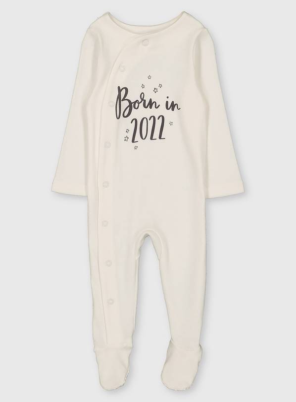 Cream Born In 2022 Sleepsuit - 6-9 months