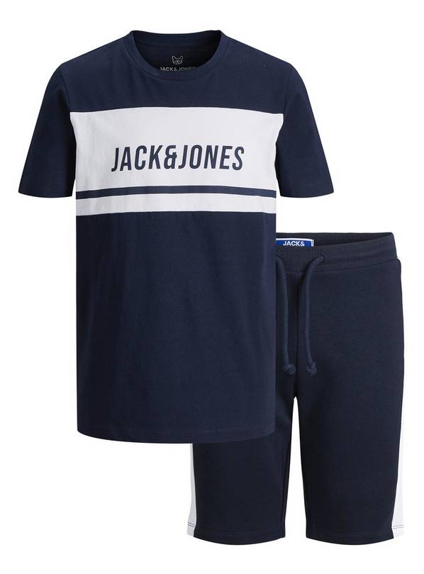 JACK & JONES Junior Navy T-Shirt & Shorts - 9-10 years