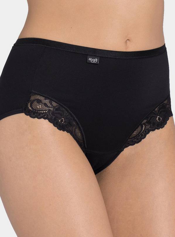 SLOGGI Black Romance Maxi Knickers - 10