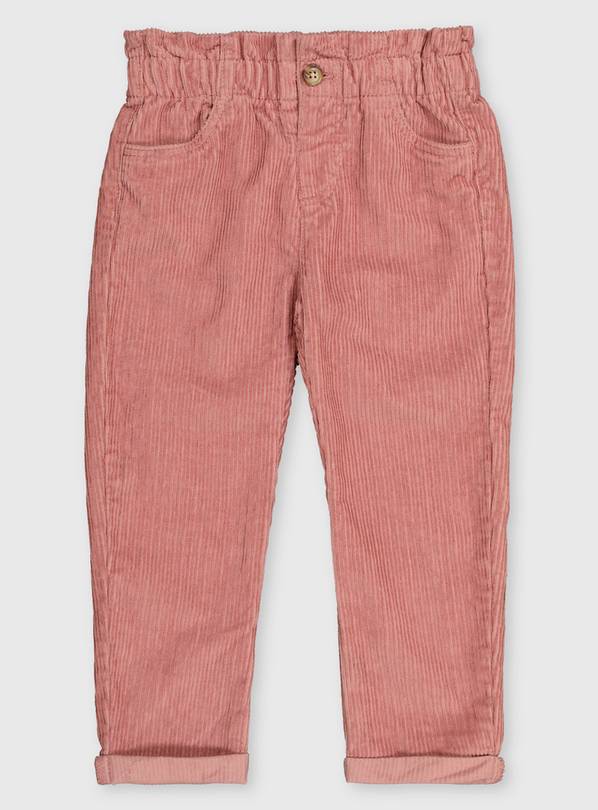 Pink Paperbag Corduroy Trousers - 1-1.5 years