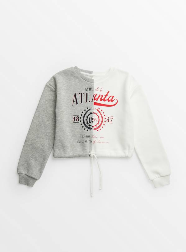 Grey Spliced Varsity Sweatshirt 9 years