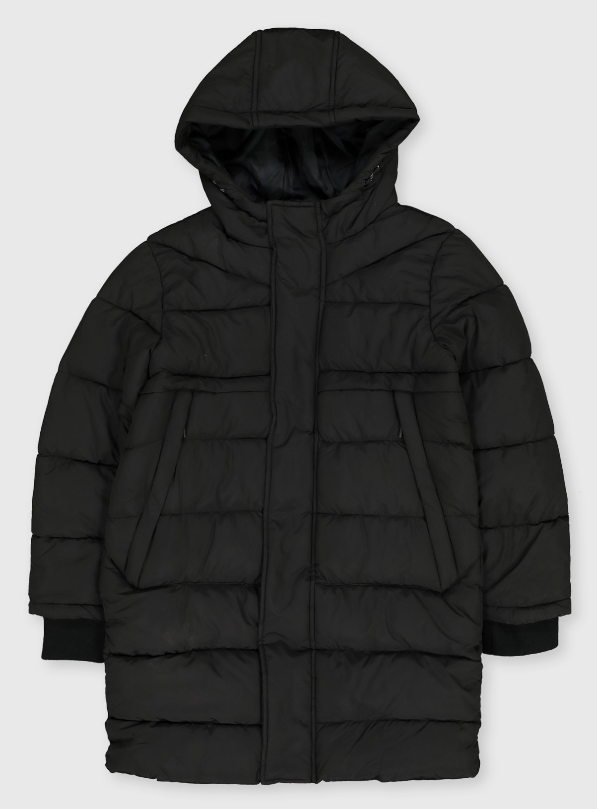 longline padded hooded coat