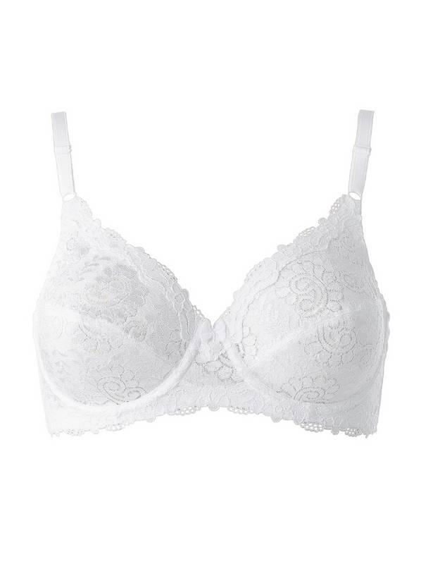 Buy A-E White Recycled Lace Full Cup Comfort Bra 42B, Bras