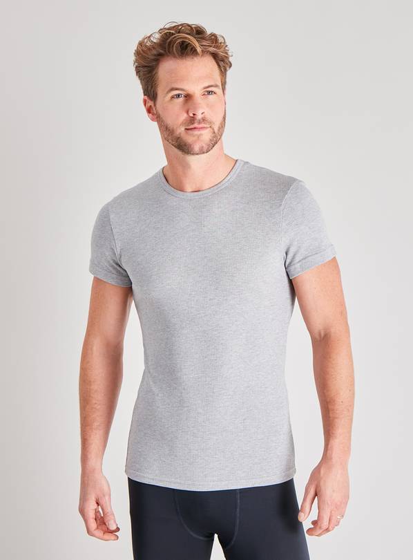 Grey 'Maximum Warmth' Thermal Short Sleeve T-Shirt - L