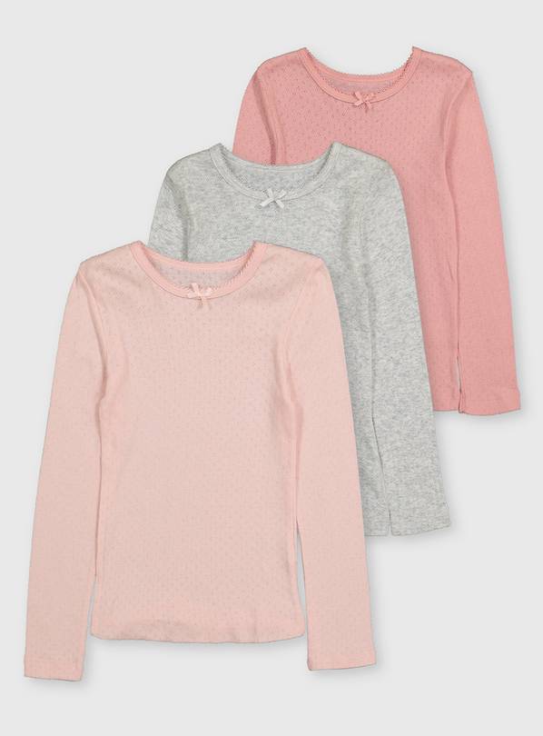 Pink Thermal Pointelle Tops 3 Pack - 2-3 years