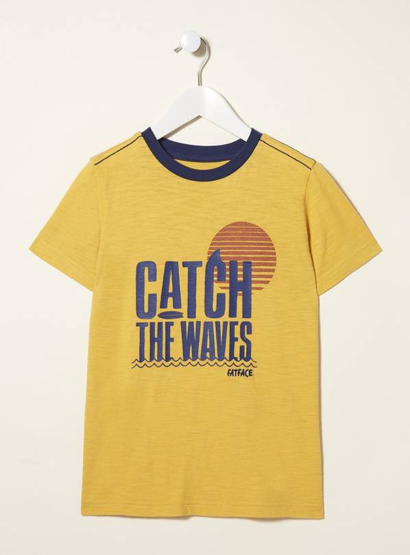 FATFACE Yellow 'Catch The Waves' T-Shirt - 3-4 Years