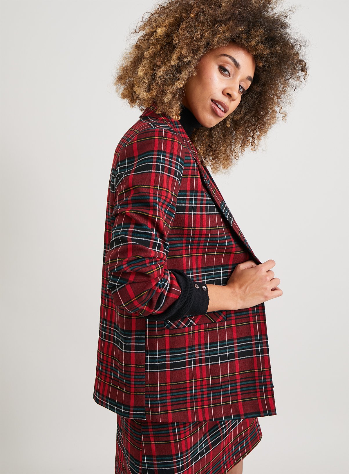 red tartan coats