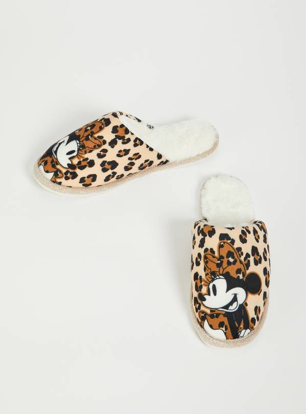 Disney Minnie Mouse Leopard Mule Slippers - L