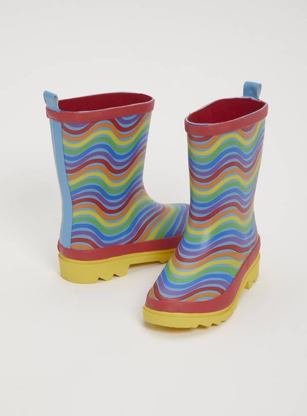 Buy Rainbow Stripe Wellies - 12 Infant | Boots and wellies | Argos