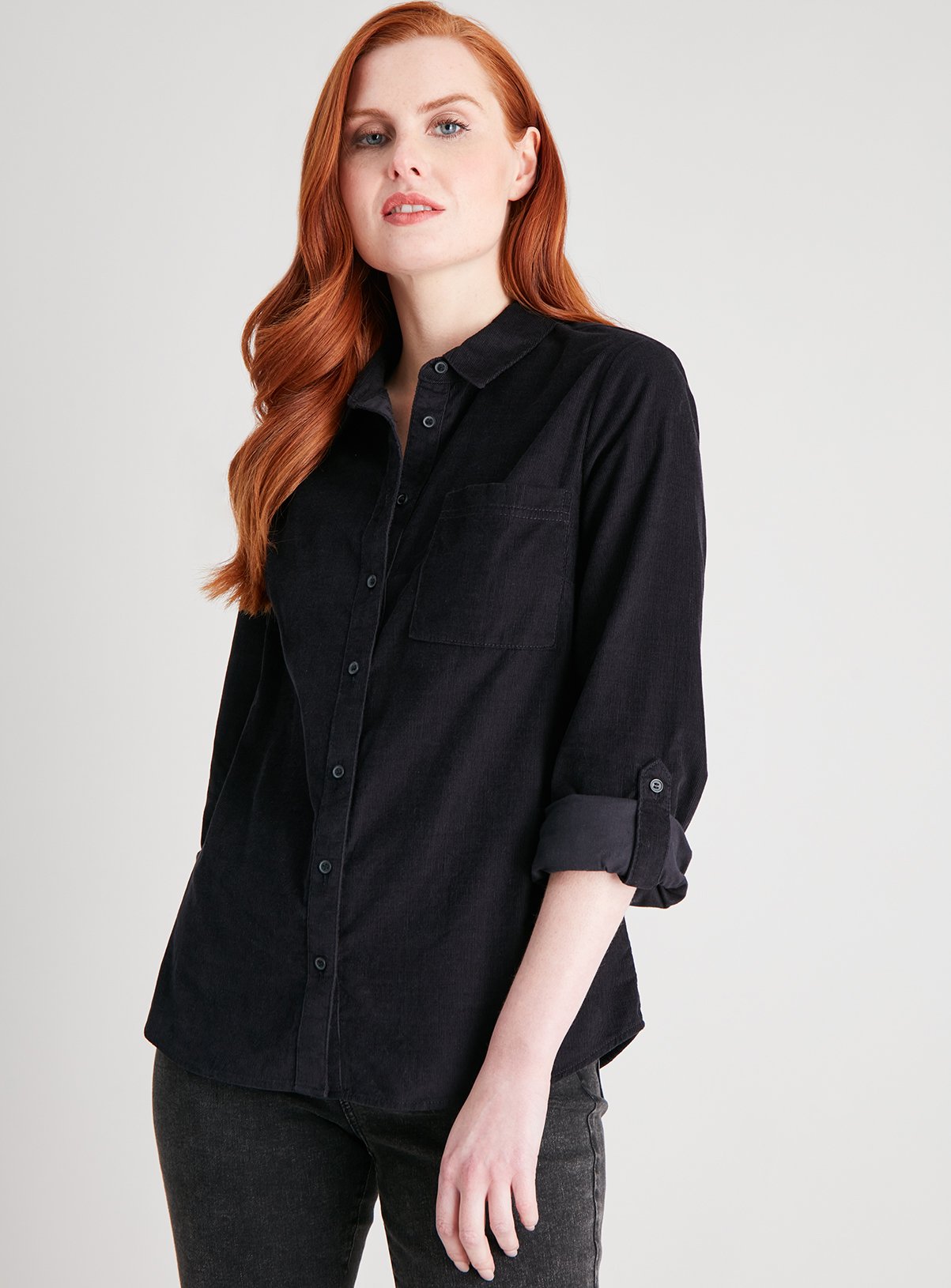 black corduroy shirt women's