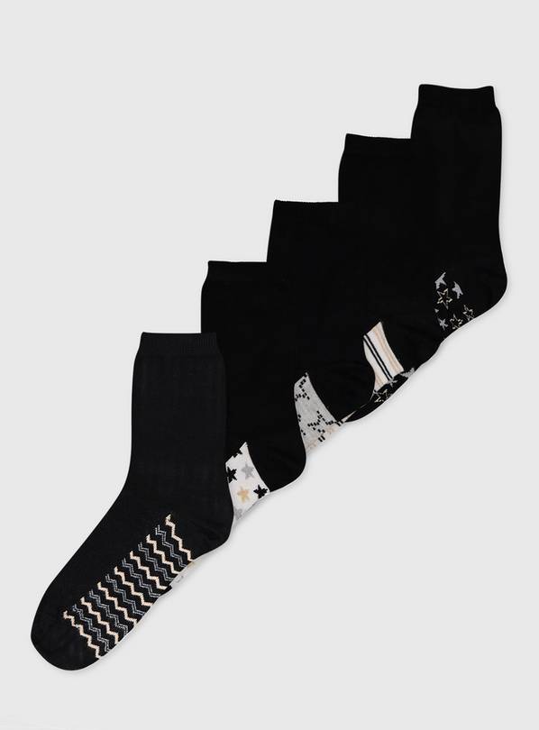 Star & Stripe Footbed Socks 5 Pack - 4-8