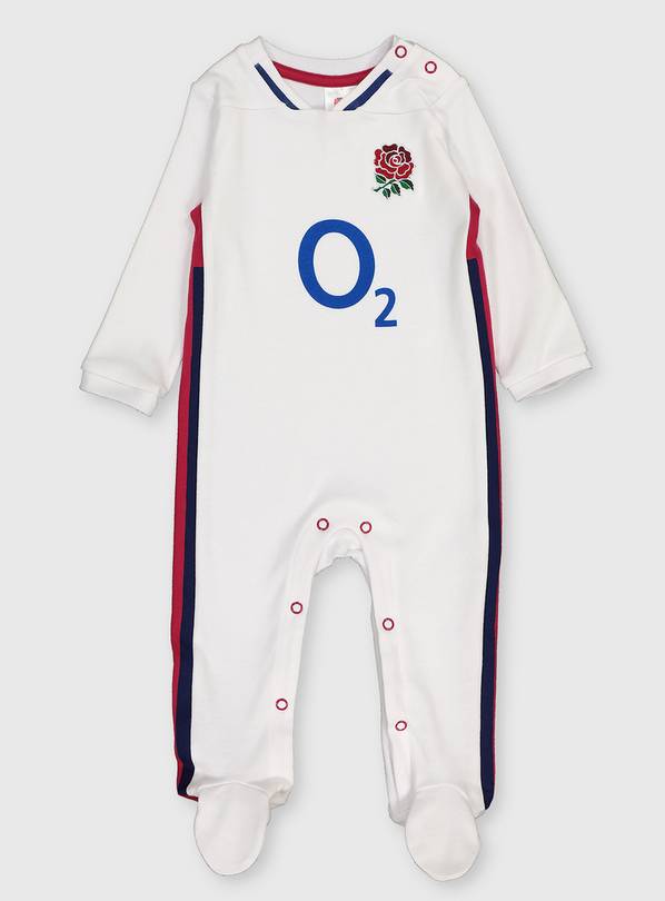 England White Rugby Sleepsuit - 6-9 months